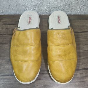 OluKai Mua 'Ili Men’s Leather/Shearling lined Mule Slippers Shoes US 12/EUR 45